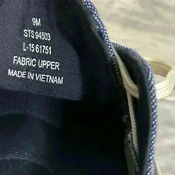 Sperry Lightweight Canvas Fabric Boat Shoes Slip On Loafers Blue White Size 9 - Picture 8 of 9